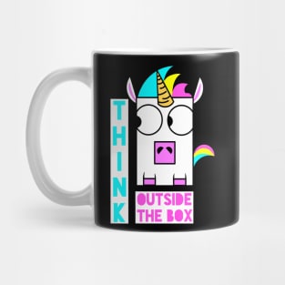 Think outside the box unicorn Mug